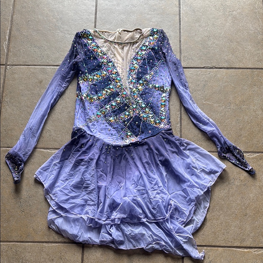 Sparkling Purple Figure Skating Dress
